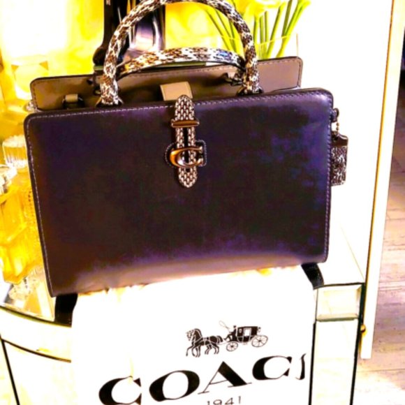 Coach 1941 Serra Satchel with Snakeskin Details - Picture 2 of 8